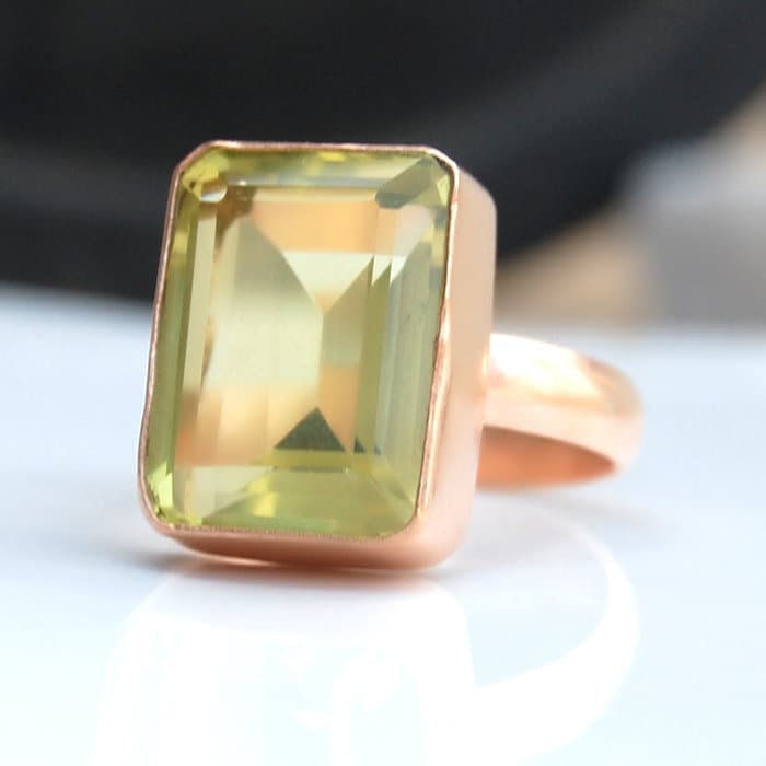 Zitronen-Topas-sterlingsilberring 18K Rosegold Matt von uniquegemsjewels