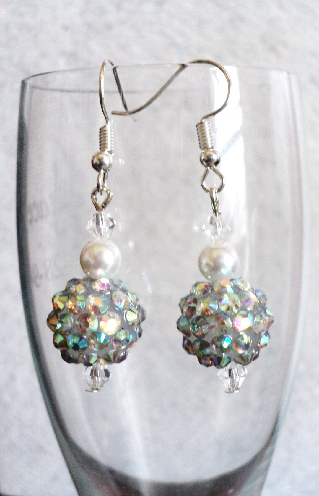 Silber Strass Ohrringe Weihnachten Urlaub Perlen Schmuck von uniquelyyours2010