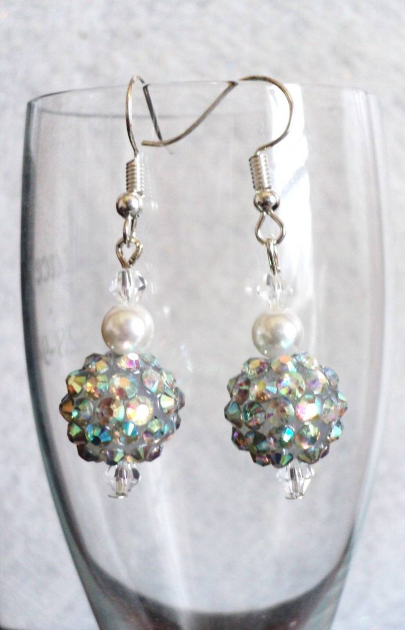 Silber Strass Ohrringe Weihnachten Urlaub Perlen Schmuck von uniquelyyours2010