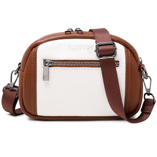 unisoul Handy Umhängetasche Damen, Leder Crossbody Bag Reise Gürteltasche Brusttasche Handytasche zum Umhängen Klein Bauchtasche Hüfttasche Damen, Modern Taschen Schultertasche mit Kartenfächer von unisoul