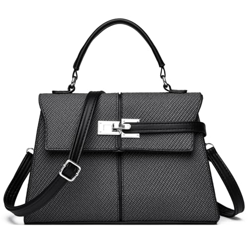 unisoul Handtasche Damen Mittelgroß Leder Crossbody Bag Henkeltasche Handtaschen Taschen Schultertaschen Umhängetasche Abendtasche mit abnehmbaren Schulterriemen von unisoul