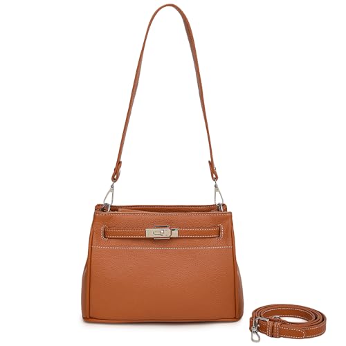 unisoul Handtasche Damen klein - Elegant Umhängetasche Damen klein,Crossbody Bag Damen PU Leder Schultertasche Damen mit 2 Gurt für Frauen Dating Party Einkaufe von unisoul