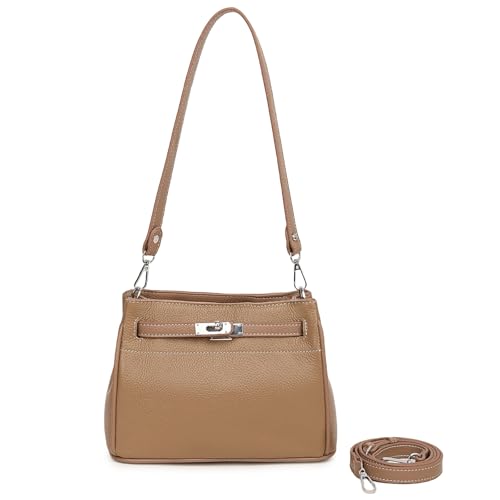 unisoul Handtasche Damen klein - Elegant Umhängetasche Damen klein,Crossbody Bag Damen PU Leder Schultertasche Damen mit 2 Gurt für Frauen Dating Party Einkaufe von unisoul