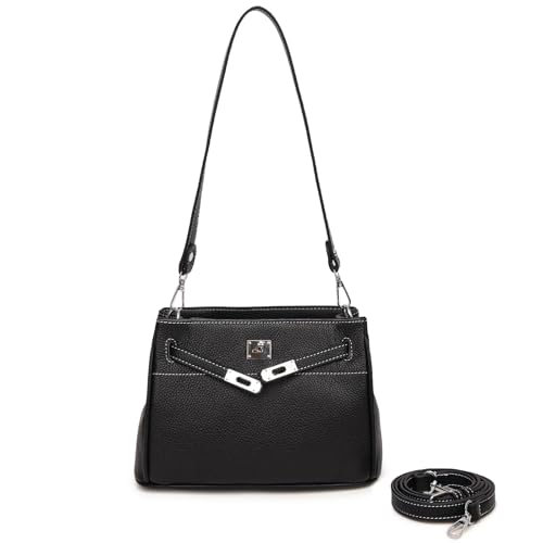 unisoul Handtasche Damen klein - Elegant Umhängetasche Damen klein,Crossbody Bag Damen PU Leder Schultertasche Damen mit 2 Gurt für Frauen Dating Party Einkaufe von unisoul