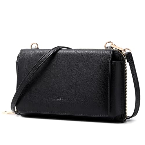 unisoul Umhängetasche Damen Klein Handtasche Damen Leder Handytasche mit Geldbörse Schultertasche mit Kartenfächern, Moderne Taschen Portemonnaie Frauen Crossbody Bag von unisoul