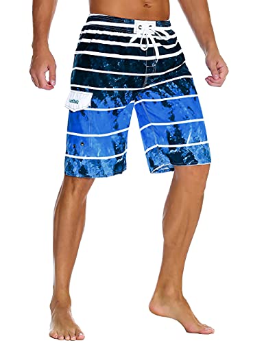 Unitop Herren Badehose bunt gestreift Beach Board Shorts mit Futter - - 56 von unitop