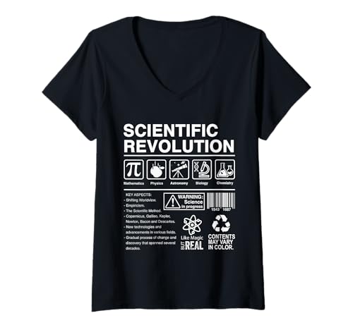 Damen Wissenschaftliche Revolution T-Shirt mit V-Ausschnitt Damen Wissenschaftliche Revolution T-Shirt mit V-Ausschnitt von university shield, science, pi, laboratory, school