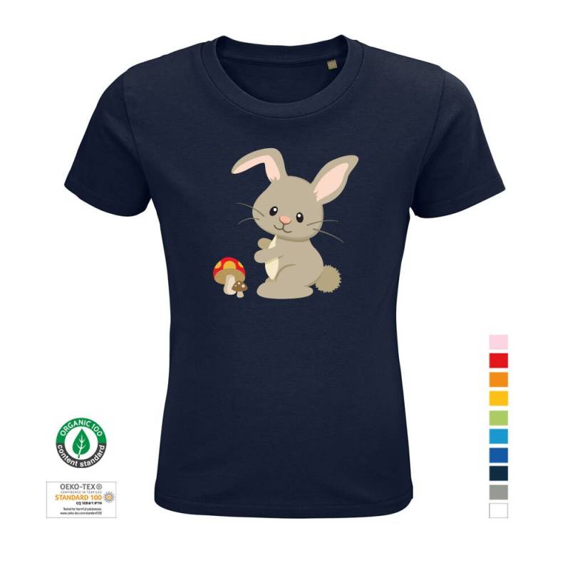 Kinder-T-Shirt Häschen Mit Pilz Hase Aus 100% Bio-Baumwolle | Kindershirt T-Shirt Kleinkinder Kinder von universumsum