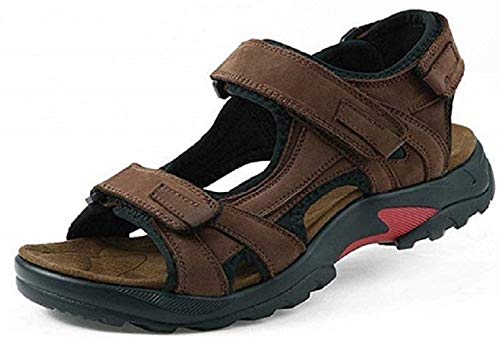 unknow Herren Jungen Leder Sandalen Sommerschuhe Strandschuhe (38, Dunkelbraun) von unknow