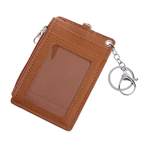 Hero-s Portables Leder Business ID Card Credit Badge Holder Coin Wallet Keychain, Herren Wallet Card Holder Coin Short Purse Vintage Gr. One size, braun von unknows