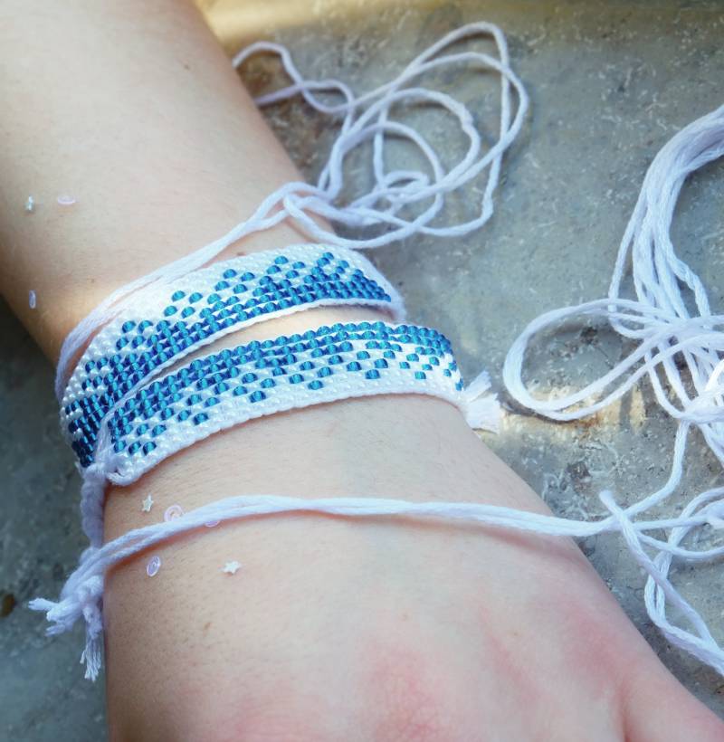 Handgemachtes Blaues Muster Boho Geflochtenes Armband Handgemachtes Blaues Muster Boho Geflochtenes Armband von unleashthemerch