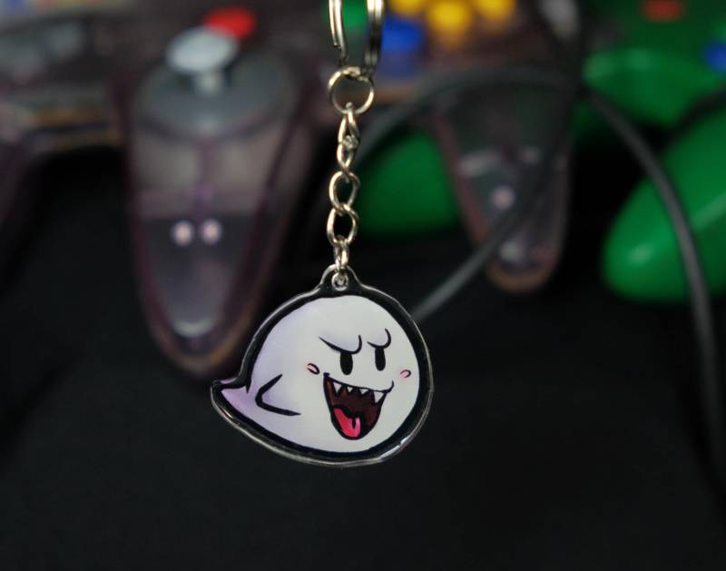 Super Mario Boo - Doppelseitiger Schlüsselanhänger Aus Acryl Super Mario Boo - Doppelseitiger Schlüsselanhänger Aus Acryl von unleashthemerch