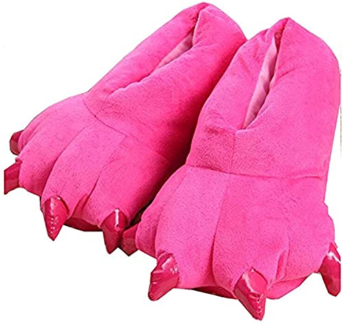 unlockgift Hausschuhe Herbst Winter Plüschtier Kostüm Pfote Klaue Schuhe Männer Frauen Kinder, Cosplay Tiger Dinosaurier Bär Panda Kostüm-35-38,Rose von unlockgift