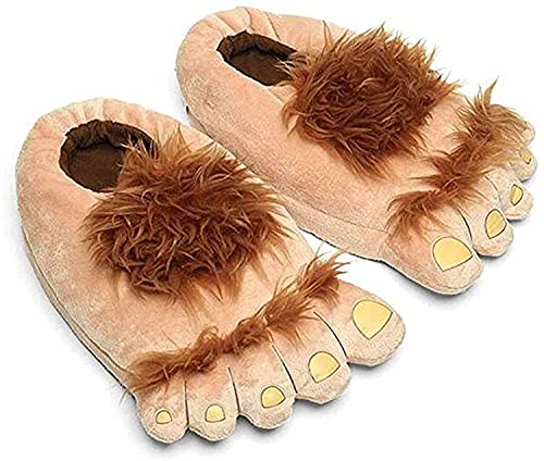 unlockgift Monster Furry Hausschuhe, Bigfoot Abenteuer Hausschuhe, Lustige Hausschuhe Winter Männer Frauen-35-40 EU,Brown von unlockgift