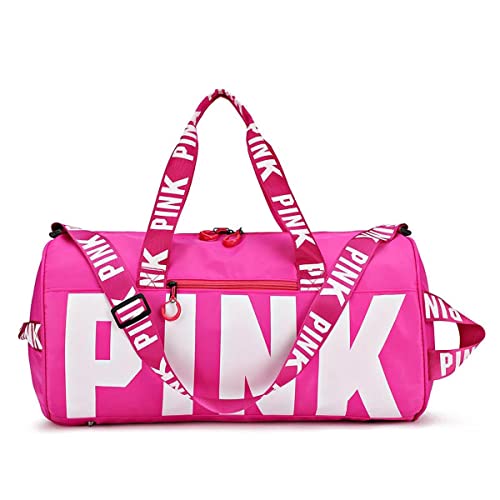 Sports Gym Bag PINK Travel Duffle Bag Dry Wet Pocket & Shoes Compartment für Frauen und Männer (Turnbeutel pink) von unlockgift