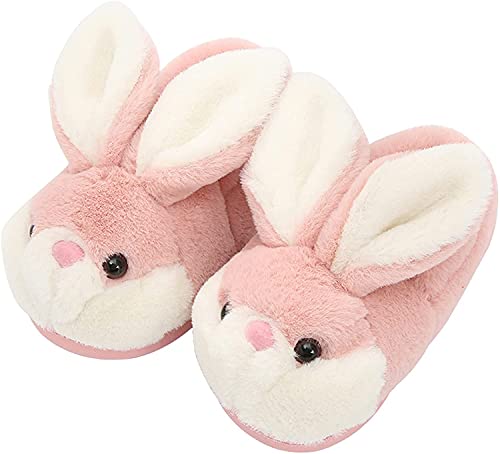 unlockgift Seemehappy Hausschuhe Kinder Mädchen,Hausschuhe Mädchen,Hausschuhe Tiere, Hase, Winter Hausschuhe Kinder,plüsch Hausschuhe Kinder-33-34,red Slippers von unlockgift