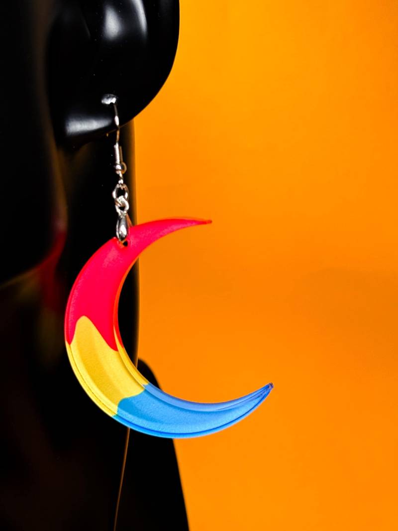 Pan Pride Mondsichel Ohrringe/Bunte Acryl Statement Pansexuell Schmuck Handgemachte Queer Pan Pride Mondsichel Ohrringe/Bunte Acryl Statement Pansexuell Schmuck Handgemachte Queer von unsaboralibertad
