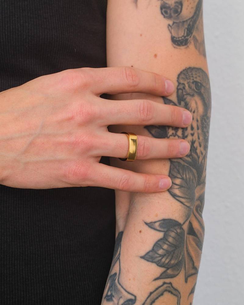 18K Gold Square Cube Ring Aus Und Edelstahl Für Herren - Dainty Geometric Rectangle For Men & Woman By Unshinebar von unshinebar