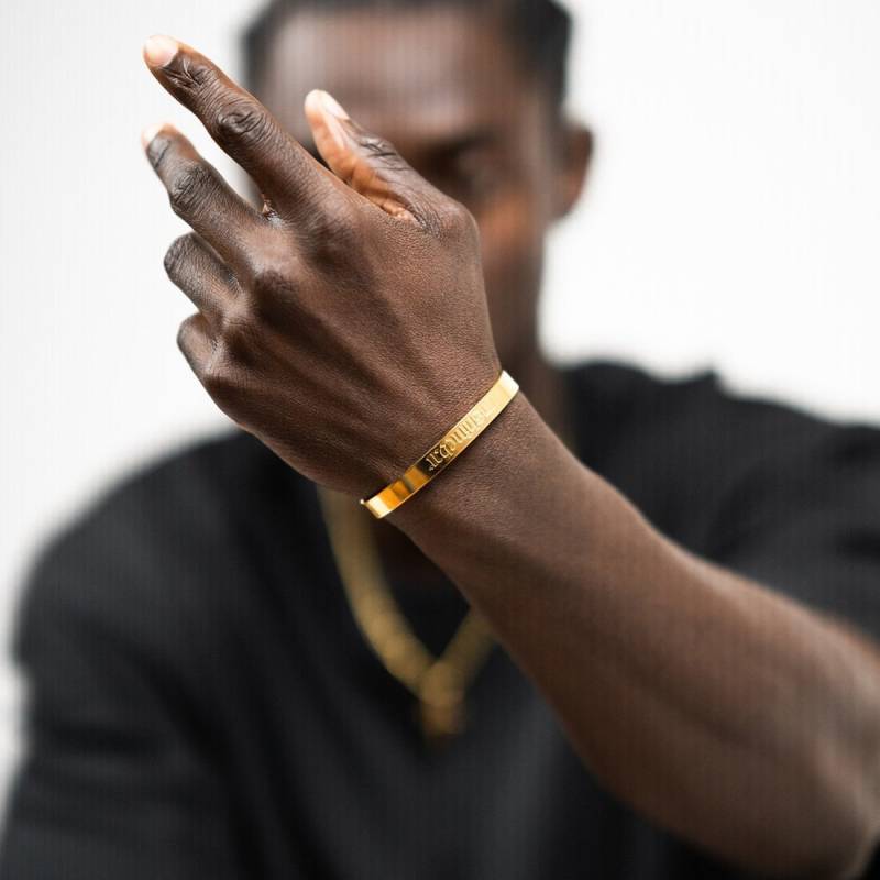 Armreif Armband Aus 316L Edelstahl Und 18K Gold - Elegantes Größenverstellbares Cuff Für Männer Frauen By Unshinebar von unshinebar