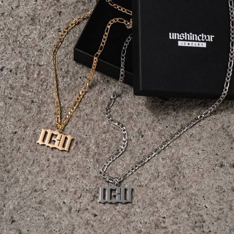 Berlin 030 Halskette Mit Anhänger Aus Edelstahl Und 18K Gold - Phone Number Necklace For Men & Women By Unshinebar von unshinebar