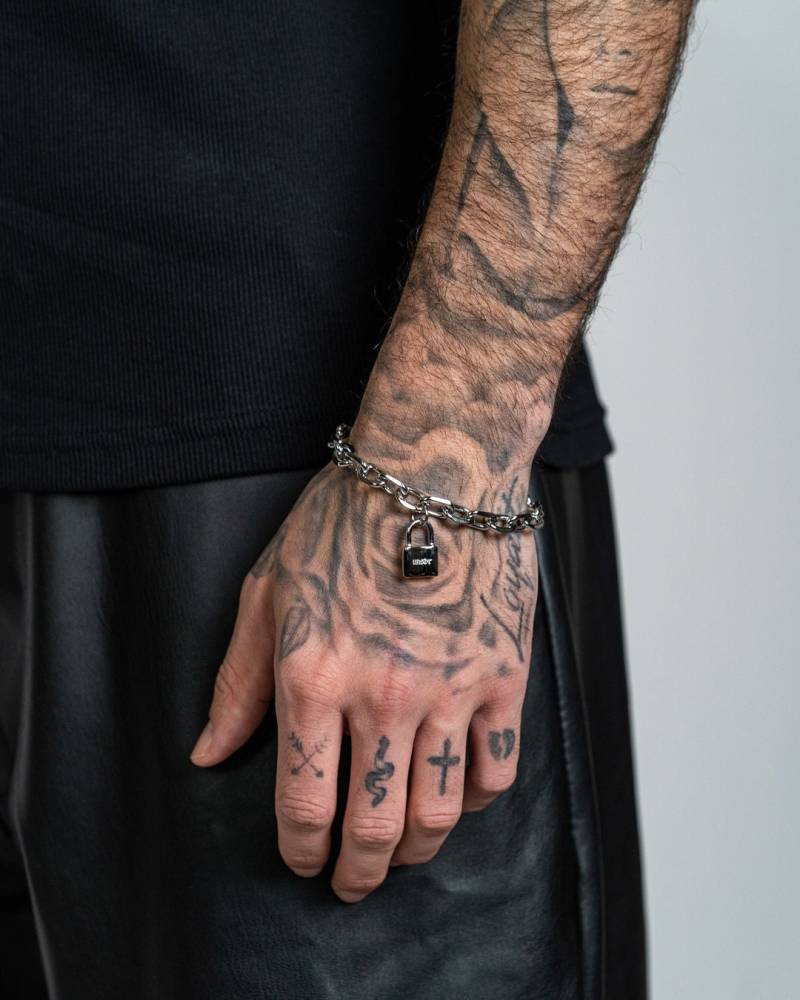 Chunky Cable Armband Mit Schloss Anhänger Aus 316L Edelstahl Und 18K Gold, 8mm Lock Bracelet For Men & Women By Unshinebar von unshinebar