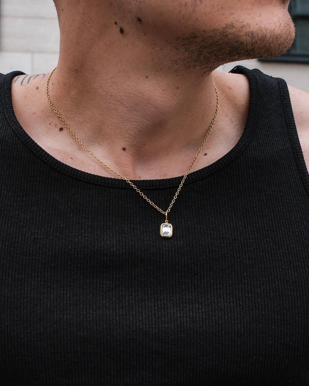 Diamant Edelstein Halskette Mit Anhänger in 18K Gold - Dainty Mini Golden Gemstone Pendant Tennis Necklace For Men & Women By Unshinebar Diamant Edelstein Halskette Mit Anhänger in 18K Gold - Dainty Mini Golden Gemstone Pendant Tennis Necklace For Men & Women By Unshinebar von unshinebar