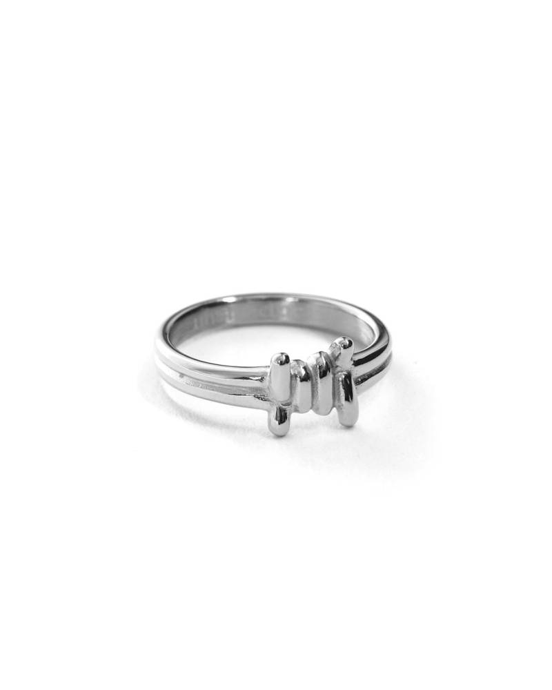 Dünner Stacheldraht Ring in Silber Aus Edelstahl - Streetwear Herren Goth Barbed Barb Wire Silver For Men & Women By Unshinebar von unshinebar