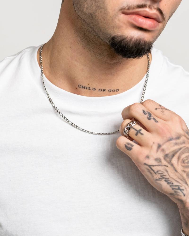 Elegante Figaro 3.5mm Halskette Aus Edelstahl Und 18K Gold - Dünne Basic Unisex Chain For Men & Women Necklace By Unshinebar von unshinebar