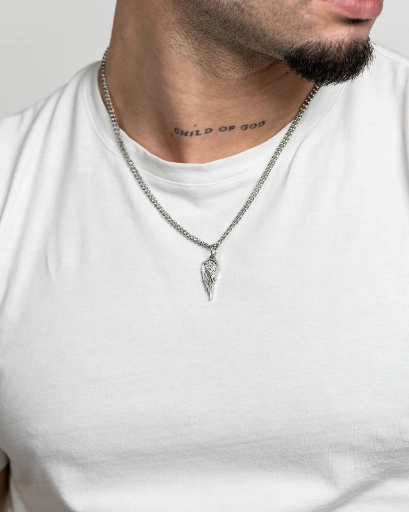 Engelsflügel Halskette Mit Anhänger in Silber Aus Edelstahl Und 18K Gold - Angel Wing Charm Necklace For Men & Women By Unshinebar von unshinebar