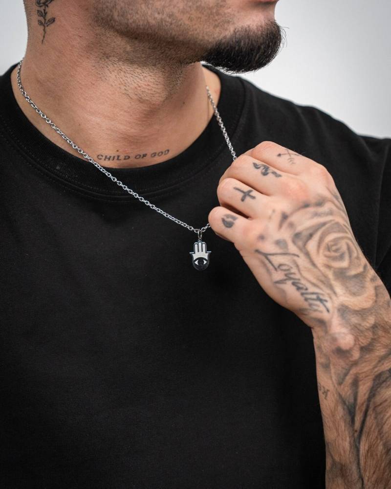 Hand Der Fatima Halskette Mit Anhänger Aus Edelstahl Und 18K Gold - Hamsa Of Necklace For Men & Women By Unshinebar von unshinebar