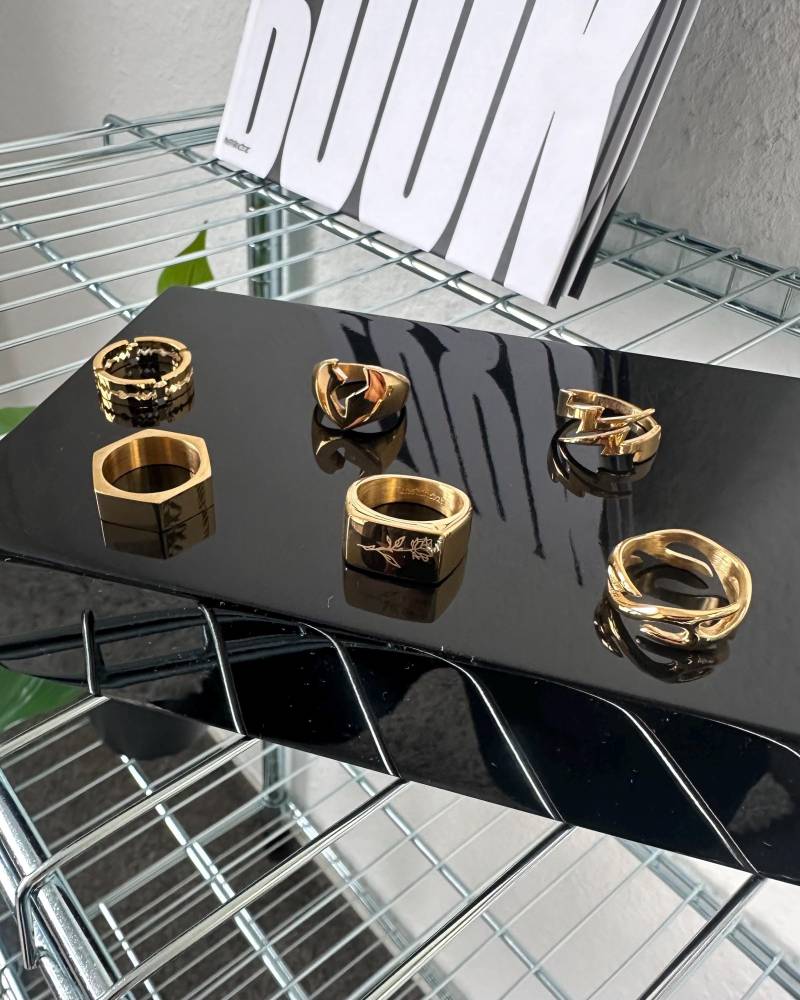 Herren Ringe Gold Signet Ring For Men - Dainty Rings in 18K Rose Heart Gift For & Woman By Unshinebar von unshinebar