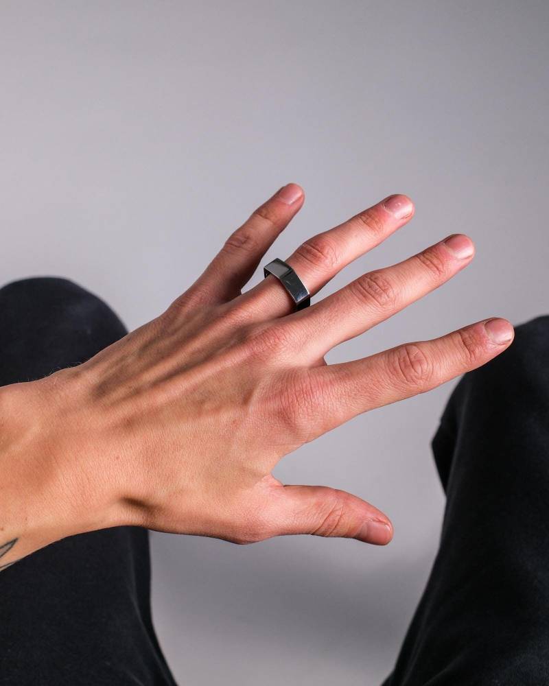 Hexagon Ring in Silber Und Gold Aus Edelstahl 18K - Streetwear Dainty Geometric Silver For Men & Woman By Unshinebar von unshinebar