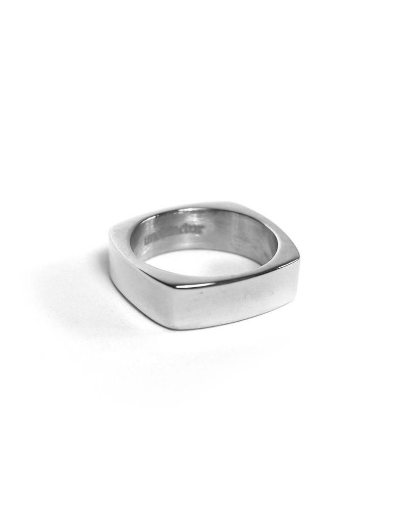 Square Cube Ring in Silber Aus 316L Edelstahl Für Herren - Dainty Geometric Silver Rectangle For Men & Woman By Unshinebar von unshinebar