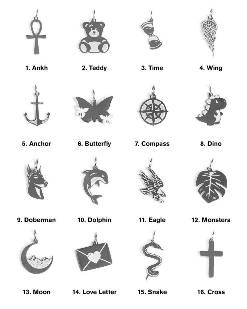 Verschiedene Ketten Anhänger in Silber - Small Dainty Custom Charm Pendants Without Chain Silver For Men & Women By Unshinebar von unshinebar