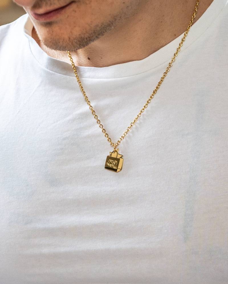 star Shopping Halskette Mit Anhänger Aus Edelstahl Und 18K Gold - Song Inspired Necklace For Men & Women By Unshinebar von unshinebar