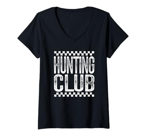 Damen Hunting Club Hirsch Jagdsaison Ehefrau Retro Ente Jagd T-Shirt mit V-Ausschnitt Damen Hunting Club Hirsch Jagdsaison Ehefrau Retro Ente Jagd T-Shirt mit V-Ausschnitt von unting Club T-Shirt Co.