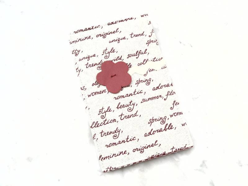 Kartenhalter/Papieraufbewahrung Rezeptaufbewahrung Leinenstil Stoff Starre Unterstützung Schreibmuster Blumenimitat Aus Rotem Leder von untourdansmonsac