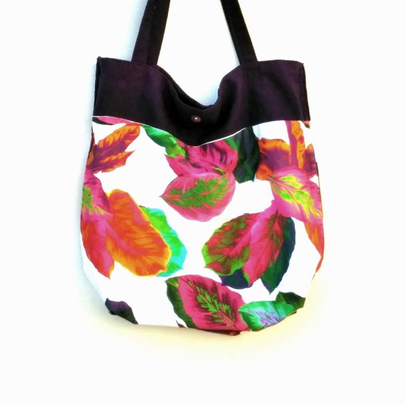 Tragetasche/Stoff Schultertasche Frühling Sommer Leinen Laub Strand von untourdansmonsac