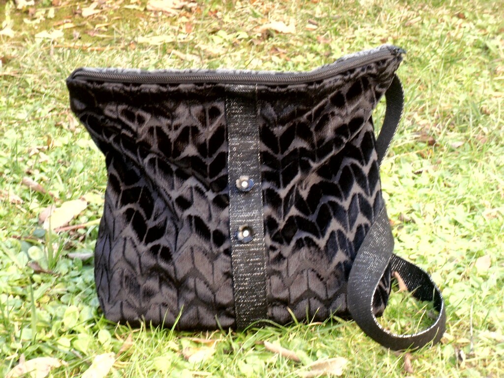 Umhängetasche/Samt Bezugsstoff Herbst-Winter Ausgefallener Schwarz Grau Glitzernder Riemen Umhängetasche/Samt Bezugsstoff Herbst-Winter Ausgefallener Schwarz Grau Glitzernder Riemen von untourdansmonsac