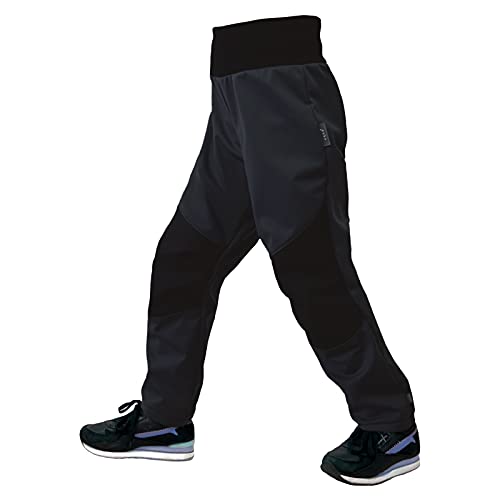 Kinder Softshell Hose Flexi mit Fleece Elastische Wasserabweisend und Winddichte Atmungsaktive Outdoorhose Funktionshose Freizeithose von unuo