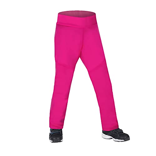 Kinder Softshell Hose Sporty mit Fleece Elastische Wasserabweisend und Winddichte Atmungsaktive Outdoorhose Funktionshose Freizeithose von unuo