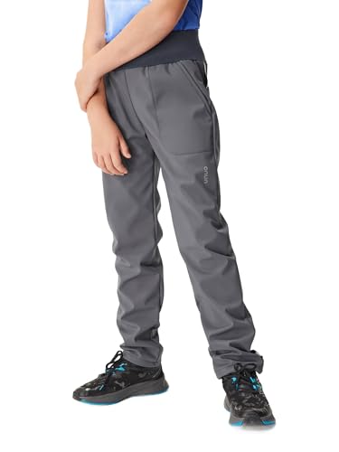 unuo, Kinder-Softshell-Hose mit Fleece Simple, D. Grau 122/128 von unuo