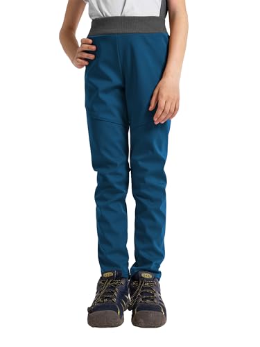 unuo, Kinder Softshellhose mit Fleece elastische Sporty, Kobalt von unuo