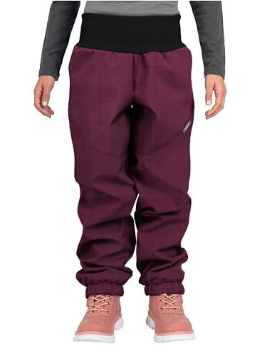 unuo, Kinder Softshellhose mit Sherpa Light, Weinfarbe Gestromt von unuo
