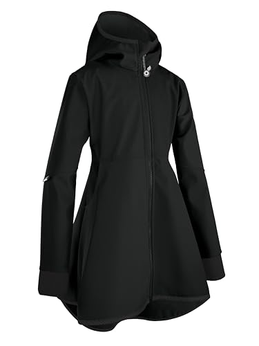 unuo, Mädchen Softshellmantel mit Fleece Romantico, Schwarz von unuo