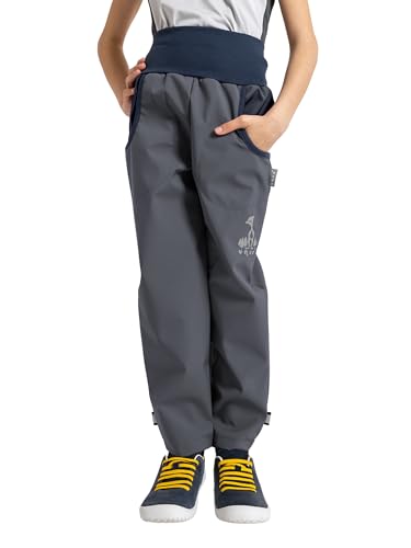 unuo, Kinder Unisex Softshell Hose mit Fleece Wasserabweisend und Winddichte Atmungsaktive Outdoorhose Funktionshose Basic von unuo