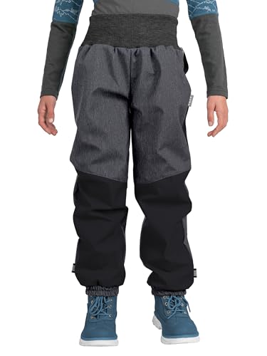 unuo Kinder Softshellschneehosen mit Fleece Wasserabweisend und Winddichte Atmungsaktive Warm Outdoorhose Funktionshose Winterhose von unuo