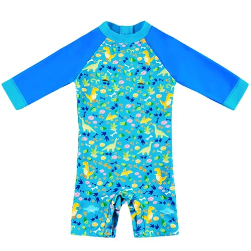 upandfast Baby Badeanzug mit Knöpfen UPF 50+(Blau,18-24 Monate) von upandfast