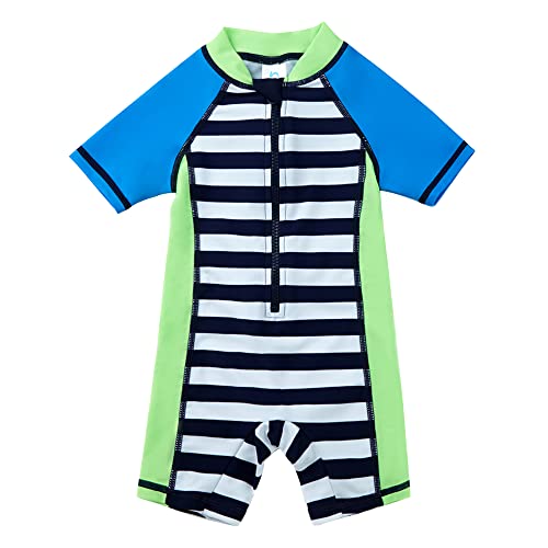 upandfast Kleinkinder Badebekleidung Einteiliger Badeanzug mit UPF 50+ Sonnenschutz Baby Jungen Strandbadebekleidung(Muster 2,6-9 Monate) von upandfast