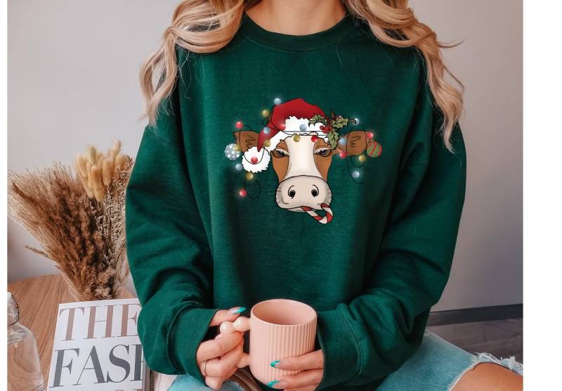 Christmas Sweater - Cow Sweater Clothing Cute Sweatshirt Christmas Pulli Cute von upcreativ